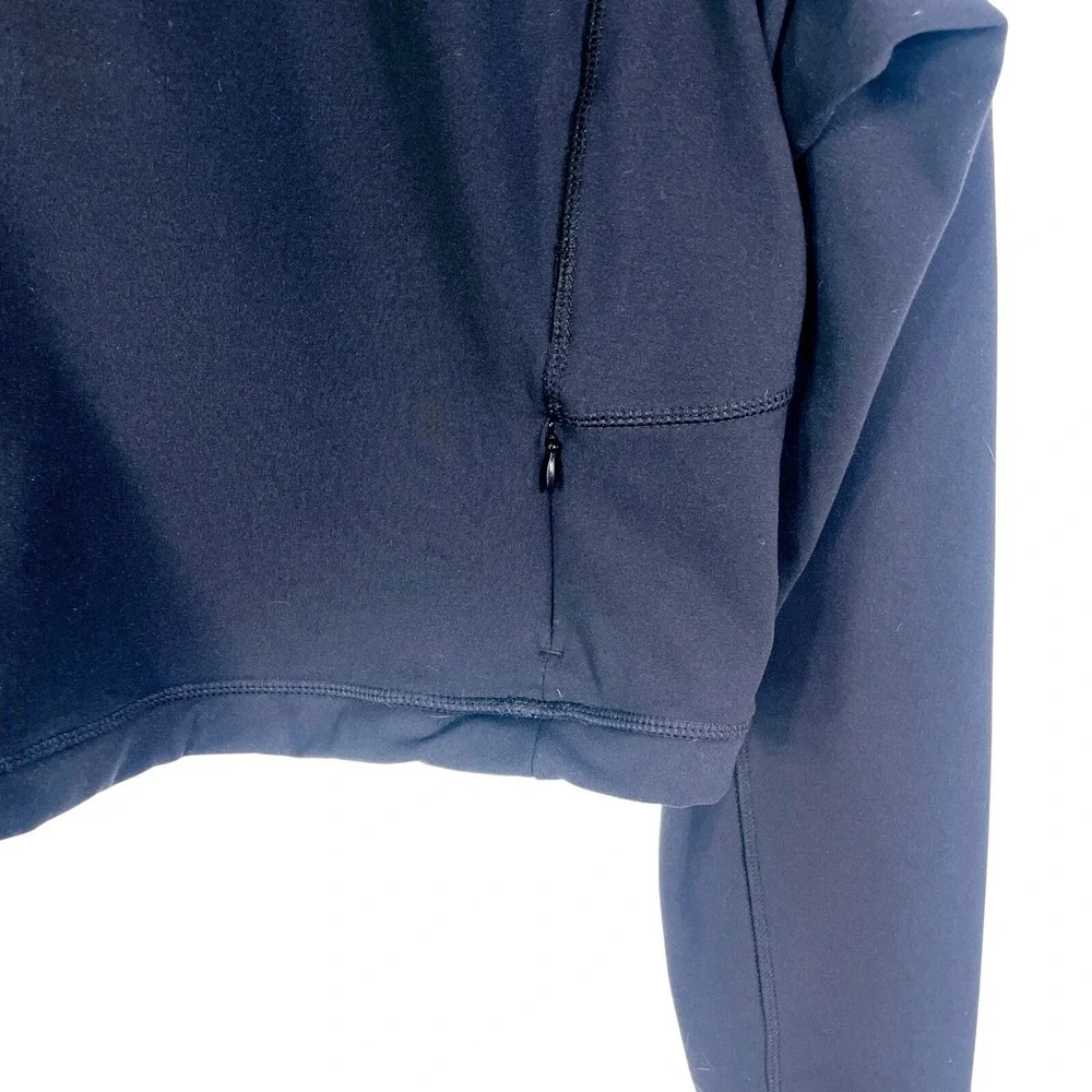 Yogalicious Compression Pullover Womens L Black Zip Gym Running Hiking Trail - Picture 4 of 16